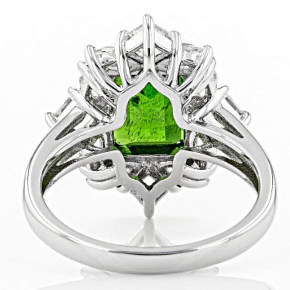 Green Chrome Diopside Rhodium Over Silver Ring - Picture 3 of 11